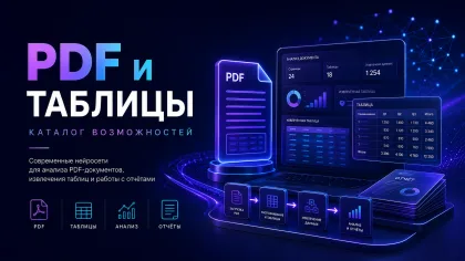 PDF-отчёт и таблица Excel на экране с AI-ассистентом