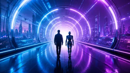 Футуристичная визуализация AI-трендов